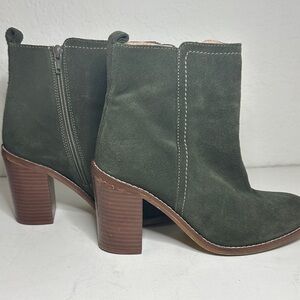 Seychelles Olive Suede Heeled Boots